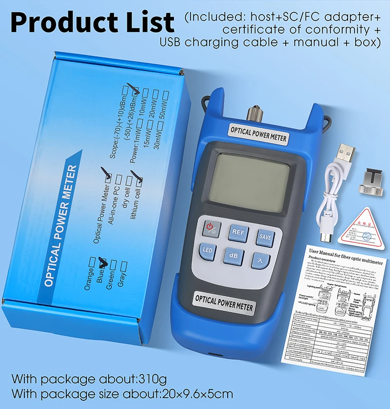 Rechargeable A-C710A/C510A High Quality OPM Optical Power Meter -70~+10dBm/ -50