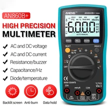 

AN860B+ Profesional Digital Multimeter Tester High-Precision 6000 Counts True RMS AC/DC Auto Range Data Hold Meter Multimetro