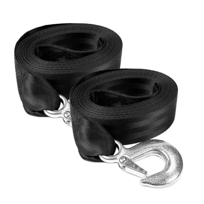 

Tow Strap Heavy Duty with Hooks, 13Ft/20Ft Long ,6613LB Recovery Strap 3 Tons Towing Strap with Safety Hooks