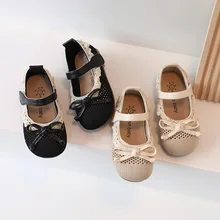 

Knitted Shell Casual Children Shoes Girls 2022 Spring Summer Floral Bordered Shoes for Kids Girls Nice Bowknot Net Shoes F01122