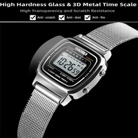 Skmei Women Bracelet Dress Watches Luxury Brand Stainless Steel Strap Fashion Waterproof Digital Chronograph Wristwatch - Image 4