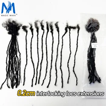 8-20inch 0.1-0.2cm Width Sisterlocks Interlocking Extension Human Hair Handmade Permanent Real Dreadlock Extensions Can Be Dyed 1