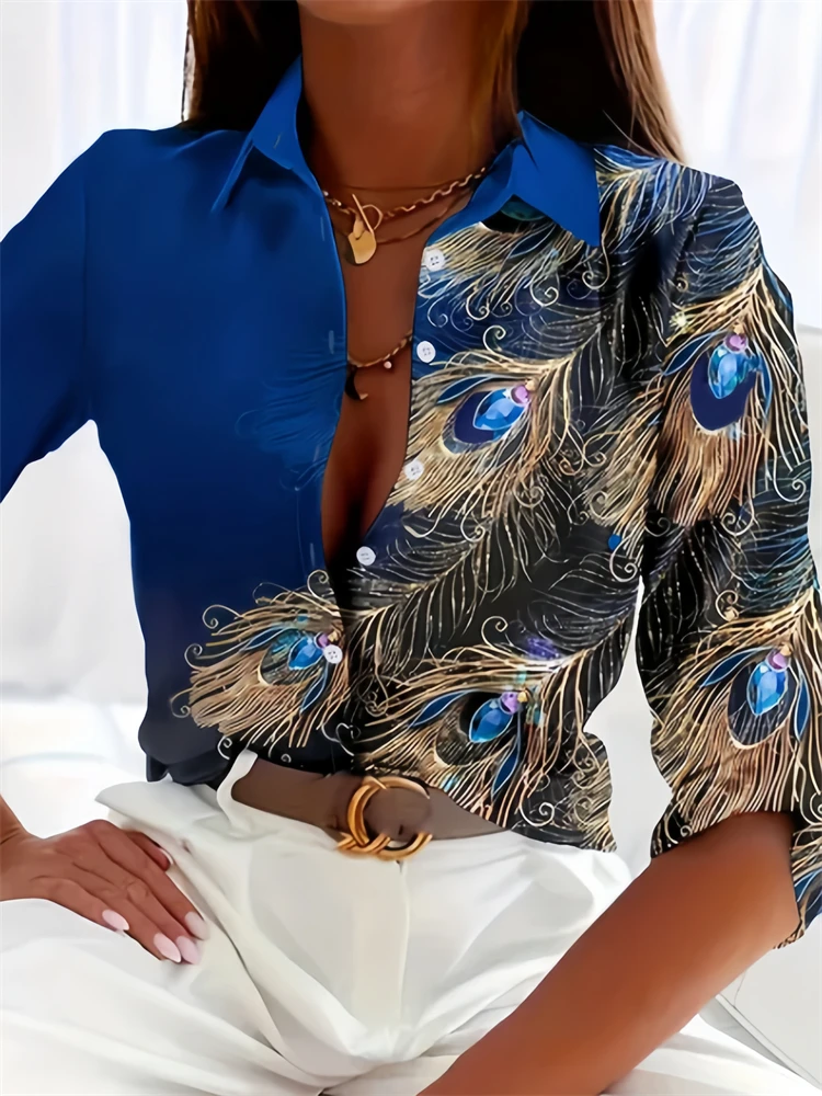 Hot Ladies Shirt 3D Print Long Sleeve Loose Shirts Hawaiian Shirts Fashion and Casual Character Size Comfortable Fabric