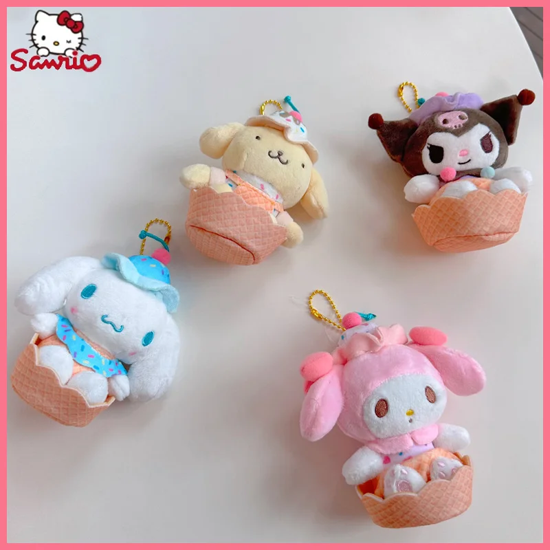 

Sanrio Милая мультяшная плюшевая кукла мороженое наклон кулон брелок игрушка орнамент Для детей Подарочные серии Мелодия плюшевая кукла Pend