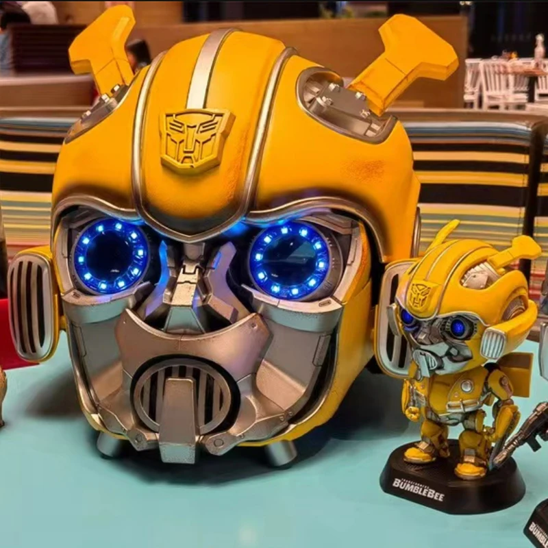 Original Iron Man Transformers Cosplay Bumblebee Helmet 1:1 Indossabile Face Change Con Altoparlanti Modello Puntelli Ornamenti Regali Giocattolo