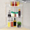 3 Layers Makeup Organizer Corner Desktop Cosmetic Rack Bathroom Clear Perfume Skin Care Product Storage Rack Multipurpose 4