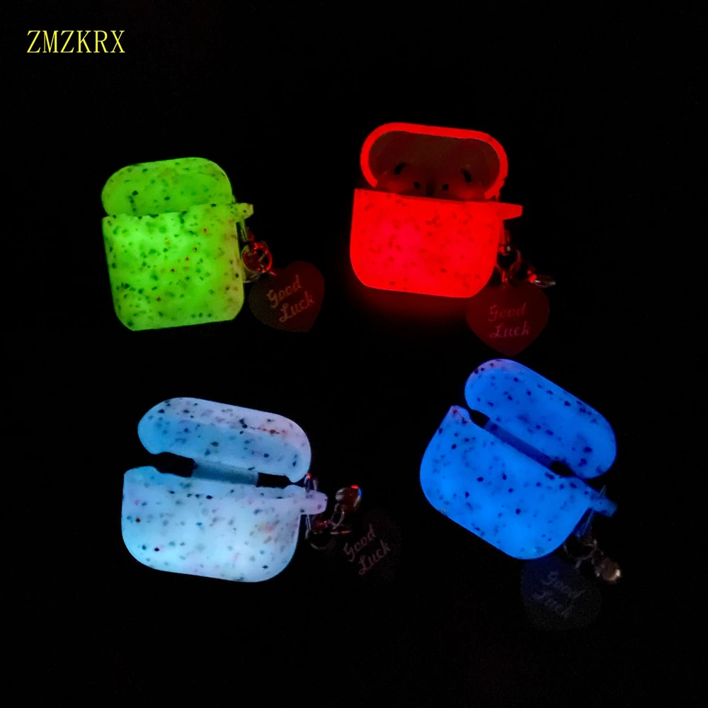 Leuchtende Silikon-Kopfhörerhülle für Apple AirPods 4 3 2 1, fluoreszierend, für AirPods Pro 2, kabelloses Headset, weiche Schutzhülle