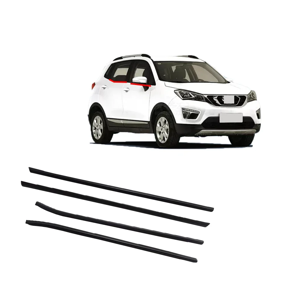 4 Pieces Black Outside Windows Glass Rubber for Changan CS15 2016-2021 Glass Weatherstrip for CS15 Glass Outer Laminate Rubber