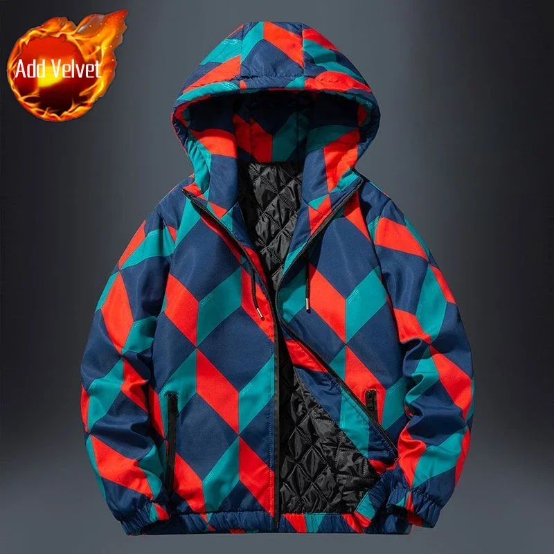 thumbnail image 1 of Parkas Abrigos Acolchados Masculinos Estampados Chaqueta de Plumón con Capucha para Hombre Acolchado Tendencia 2024 en Promoción Acolchado Invierno Exterior Nuevo y Corea Frío, 1 of 5