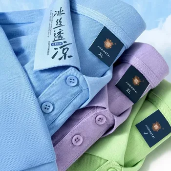 Polo a Maniche Corte in Puro Cotone con Logo Personalizzato Ricamato, Traspirante, per Abbigliamento da Lavoro Aziendale con Design Stampato