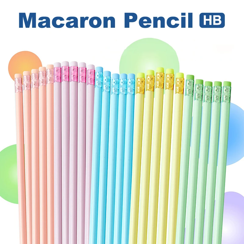 10 قطع من قلم رصاص ماكارون الملون HB صديق للبيئة للإبداع البسيط للكتابة والرسم قلم رصاص القرطاسية المدرسية