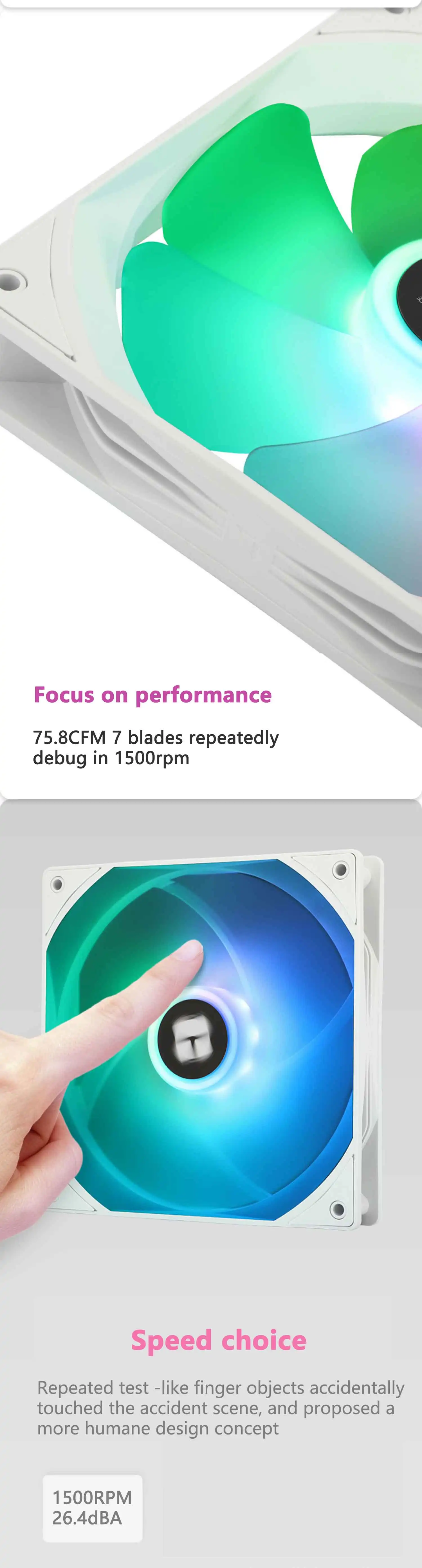 Description Picture 4 of itemThermalright 14cm ARGB TL-C14CW-S case CPU cooling fan supports the motherboard PWM/ARGB synchronization