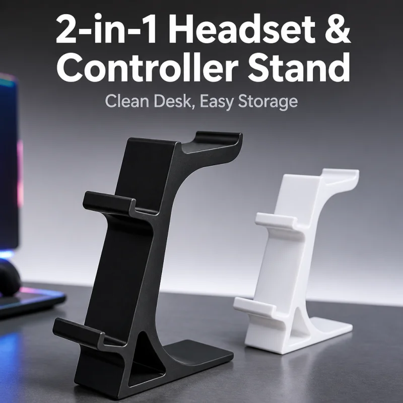 Supporto Integrato per Controller e Cuffie, Stand Universale a 3 Livelli per PS4/PS5/XBOX, Accessori da Gaming per Scrivania - immagine 6