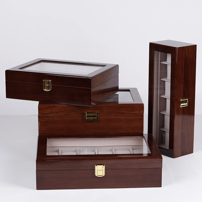 Wood Watch Clock Box 6/10/12Grids For Men's and Women's Jewelry Storage Packaging Watch Organizer Display watch storage box,watch display stand