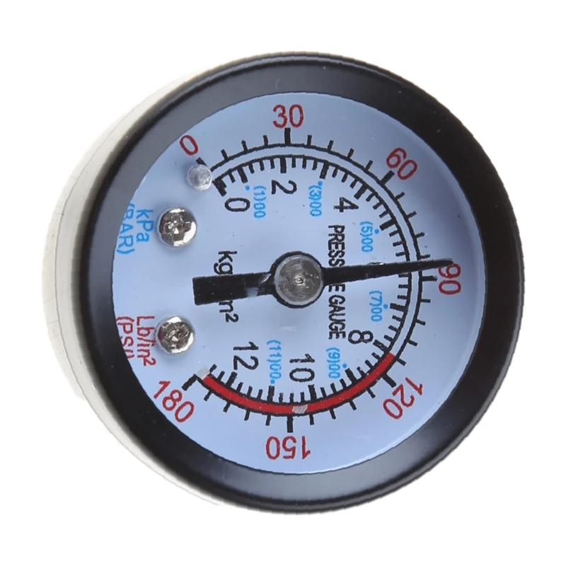 0~180PSI 0-12Bar Utility Air Pressure Gauge Fittings Connection for Air Compressor Water Oil Gas Diameter 4.2cm