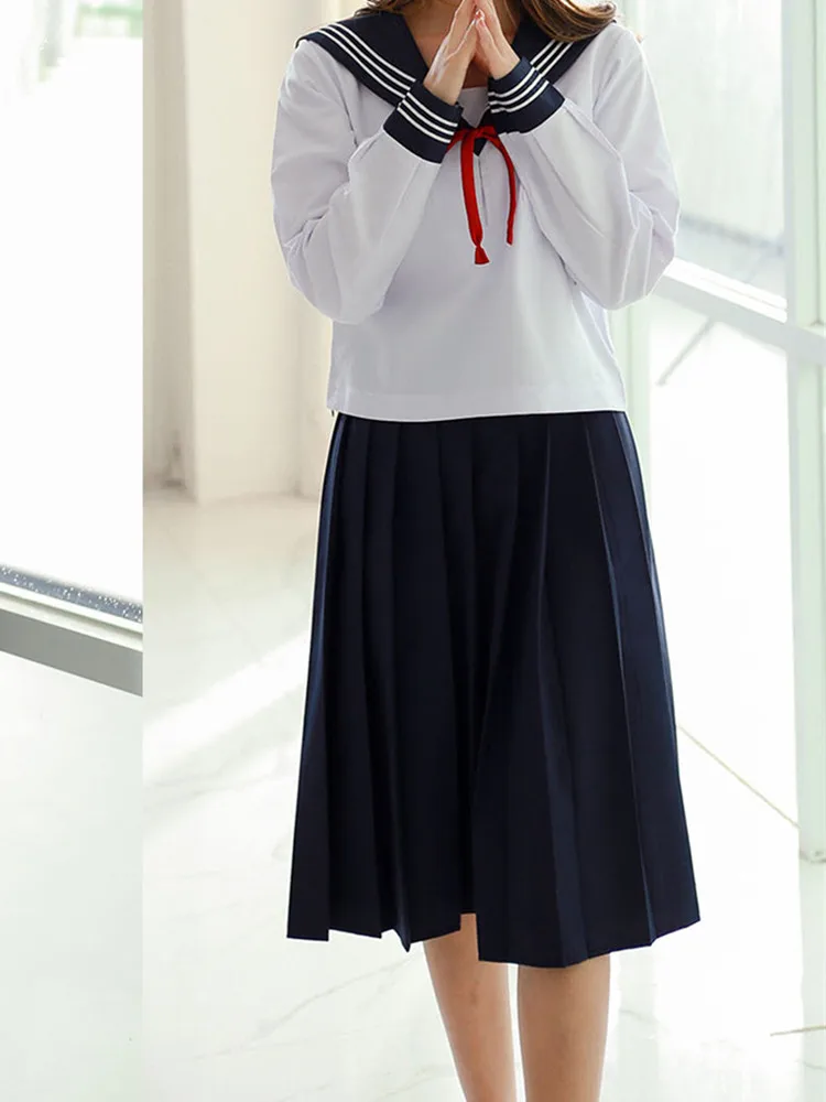 Japanese School Uniform Japanese Schoolgirl Skirt Japanese JK Uniform Student College Pleated Skirt Female Korean Sailor Navy School Uniform High Waist Skirt For Girls