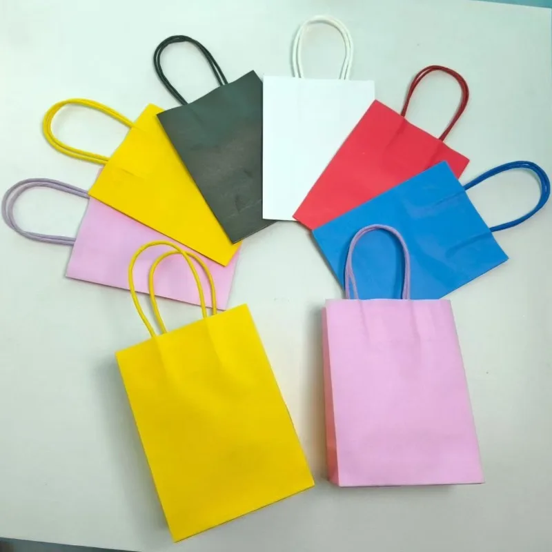 10/20PCS Bunte Kraft Papier Taschen Mehrere Farben Optional Snack Einkaufstaschen DIY Urlaub Geschenk Halloween Weihnachten Liefert – Detail 5