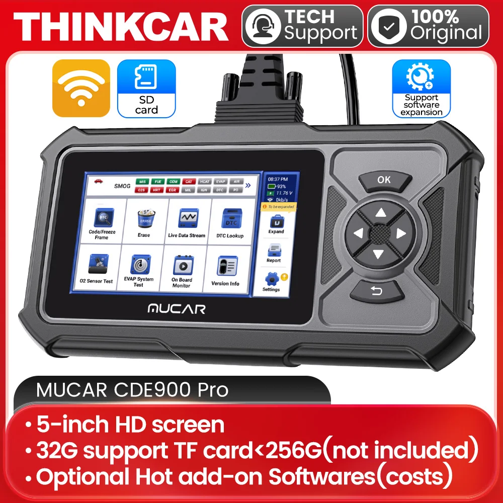 

MUCAR CDE900 PRO OBD2 Scanner Diagnostic Scan Tool, Full OBDII Car Code Reader with Multiple Add-on Software Car Scanner 32G ROM