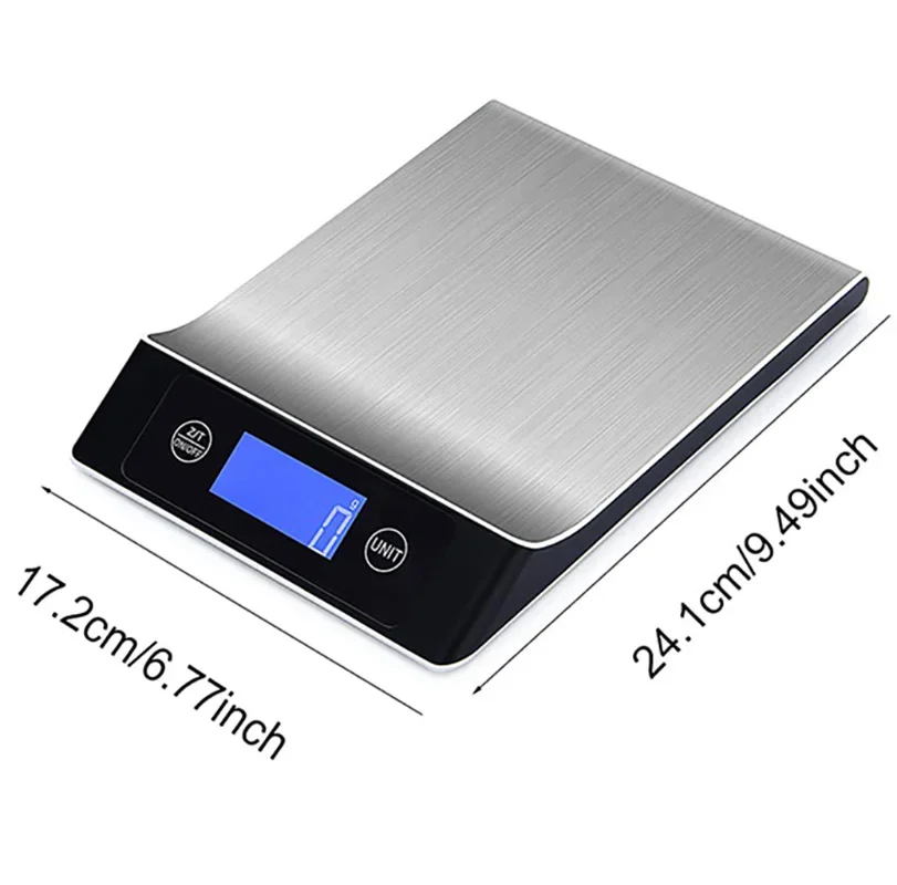 주방 저울 무게 15kg/1g, 음식 커피 저울, 스마트 전자 디지털 저울, 요리 및 베이킹용 스테인리스 스틸 디자인