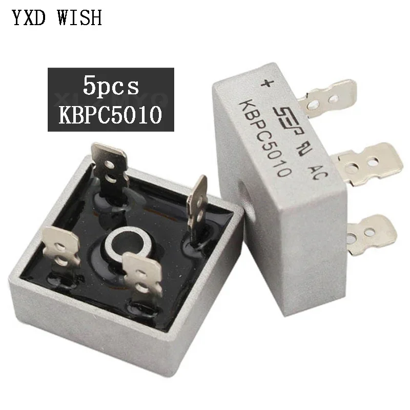 

5pcs KBPC5010 Diode Bridge Rectifier KBPC 5010 50A 1000V AC Bridge Rectifier Diode DIY Kit