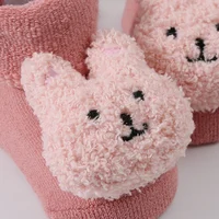 Cute Cartoon Rabbit Baby Socks For Boys Girls Winter Soft Cotton Anti Slip Solid Newborn Toddler Sock Thicken Socken 6