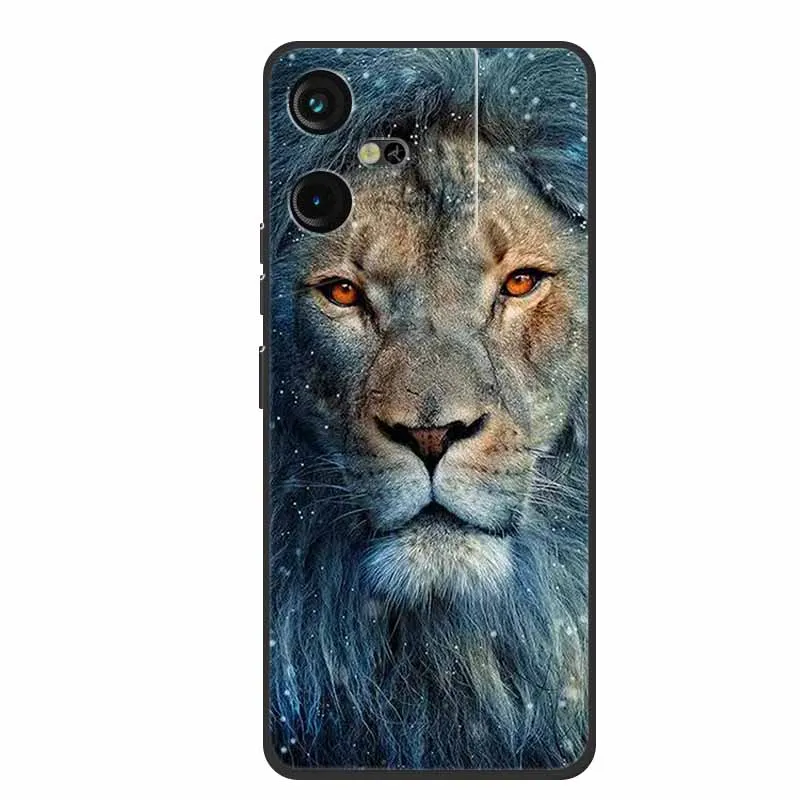 Luxury Soft Silicone TPU Phone Back Cover with Animal Wolf Design
