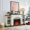 72" Fireplace TV Stand for TVs Up To 80 Inch 23'' Fireplace Insert Heater W/ LED Flame Fireplaces 2