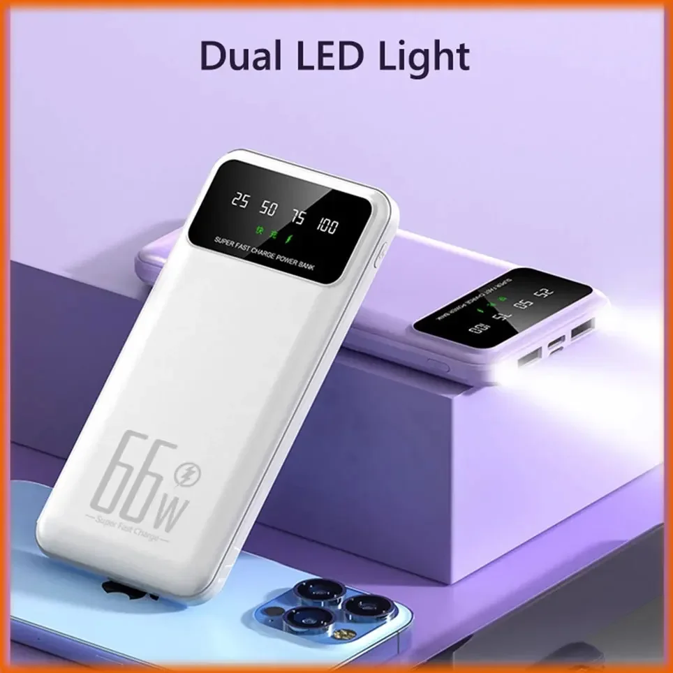 

Mobile Power 30000mah 66W Power Bank Portable External Battery Charger Fast Charging For Huawei Samsung Iphone Powerbank