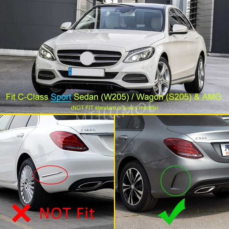 2015 2021 메르세데스 C 클래스용 머드 플랩, 전면 및 후면 스포츠 세단 왜건 AMG W205 S205, 스플래시 가드 펜더