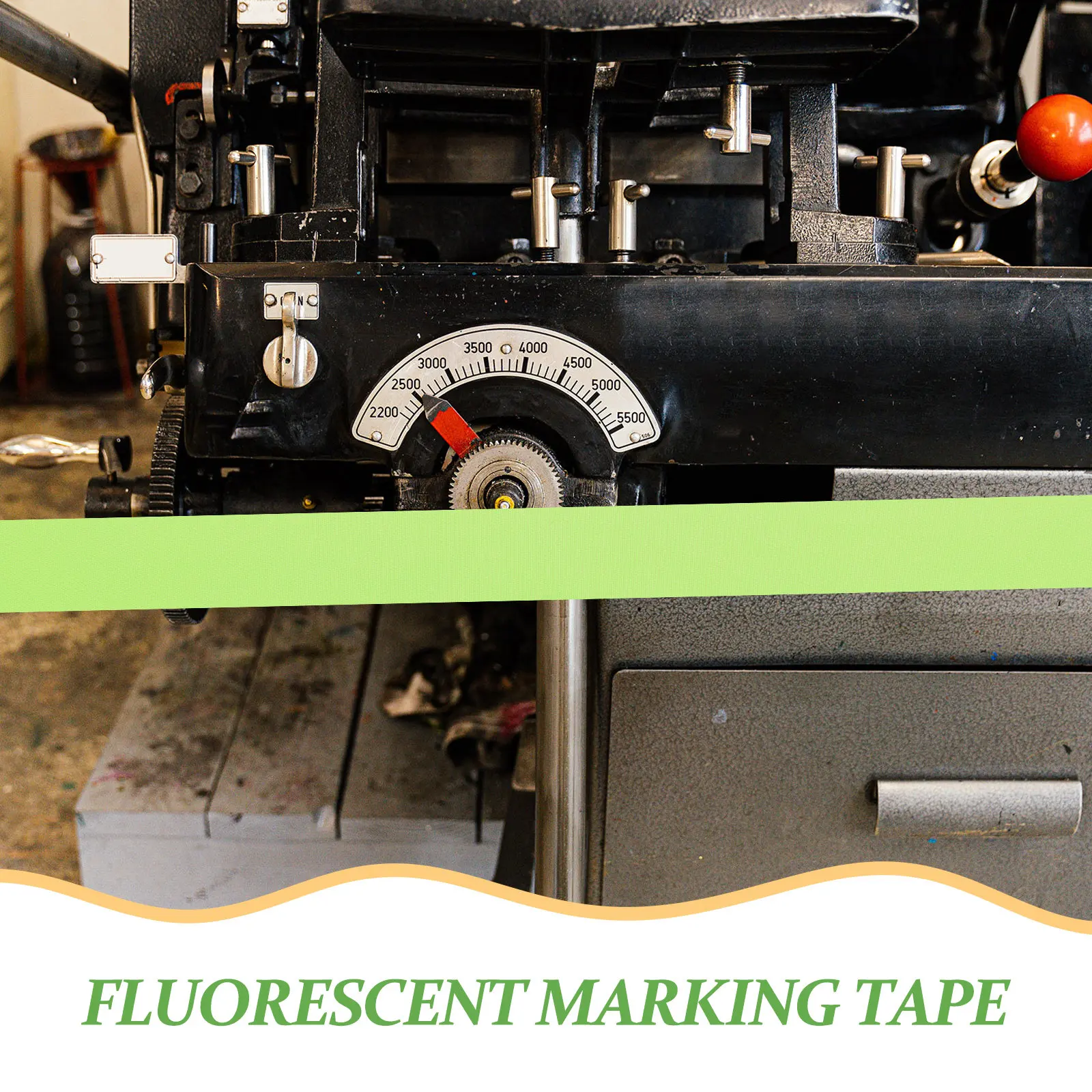 1롤 형광 마킹 테이프 경계 위험 지역 건설 바닥 체육관용 녹색 비접착성 안전 주의 테이프