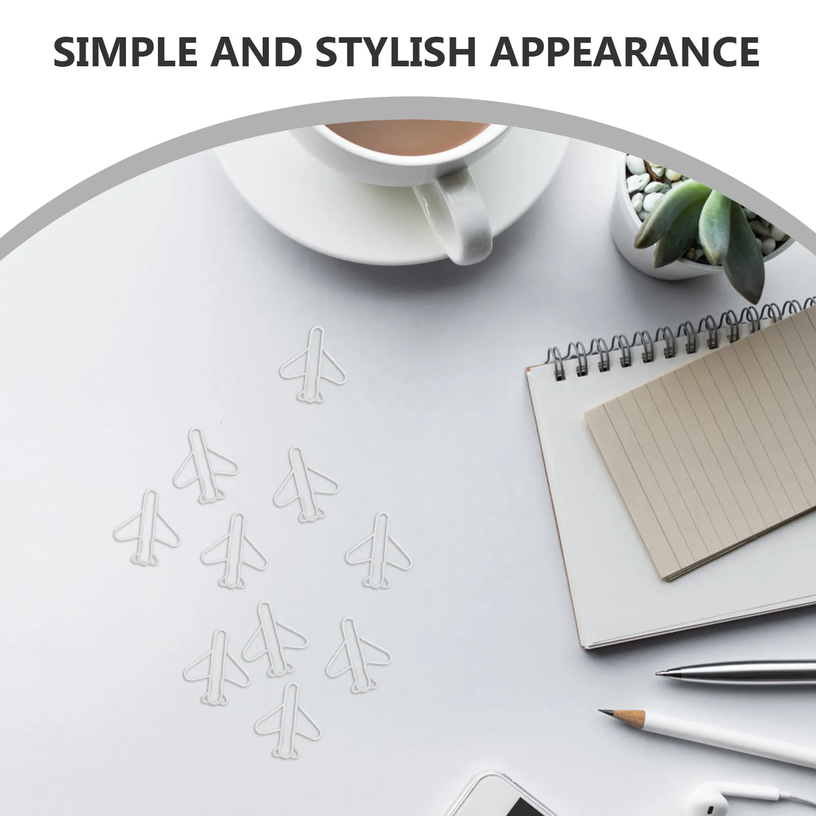 100Pcs 비행기 종이 클립 금속 컬러 종이 클립 학교 사무실 플래너 스크랩북 공예품을위한 장식 클립