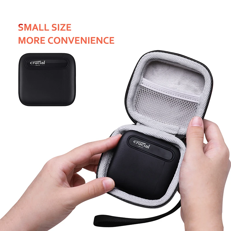 Xanad Eva Case Duro para x6 Crucial 500gb Ssd Portátil Externo de Estado Sólido Bolsa de Armazenamento de Proteção - Imagem 4