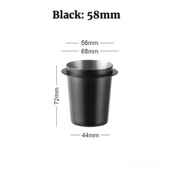 Stainless Steel Coffee Dosing Cup - Precision Measuring Tool for Espresso and Barista Prep (Black 58mm)