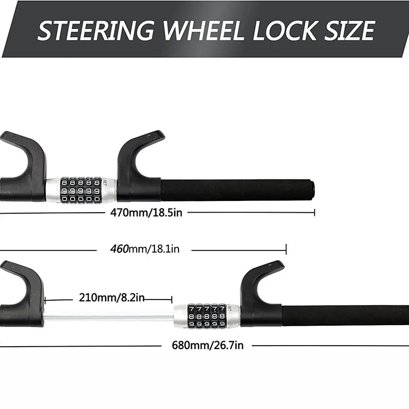 Auto Anti-Diebstahl-Zahlens chloss legierter Stahl Universal hohe Härte und langlebiges Auto lenkrad Anti-Diebstahl-Sicherheits schloss