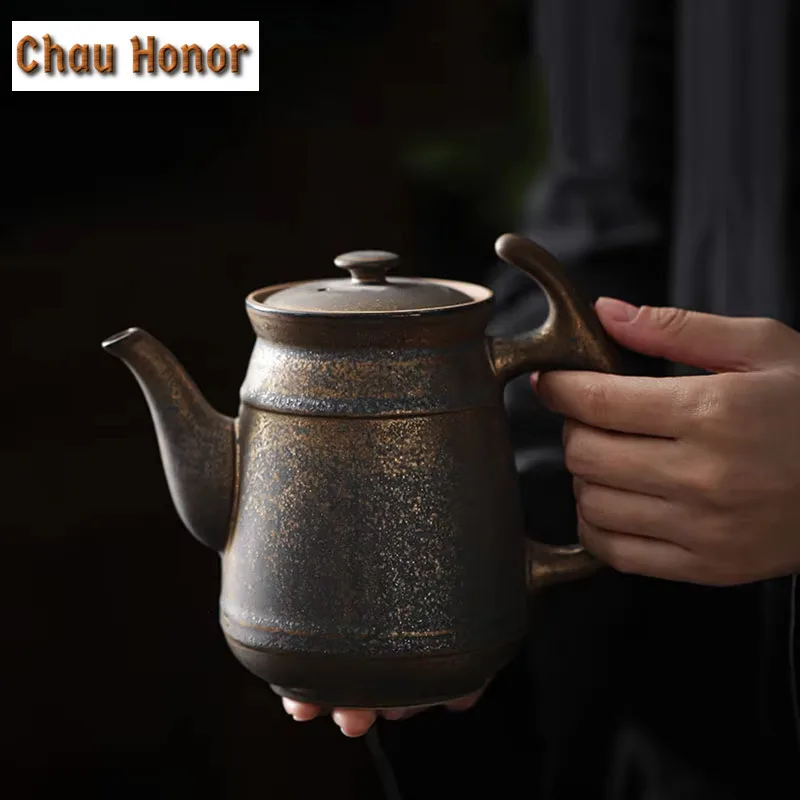 660ml Japanese Style Heat-resistant Large Capacity Ceramic Tea Pots Handmade Hand Grasp Pot Cold Water Kettle Kung Fu Teaset