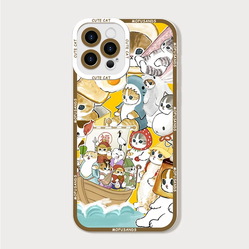 Cartoon Shark Cat Clear Phone Case