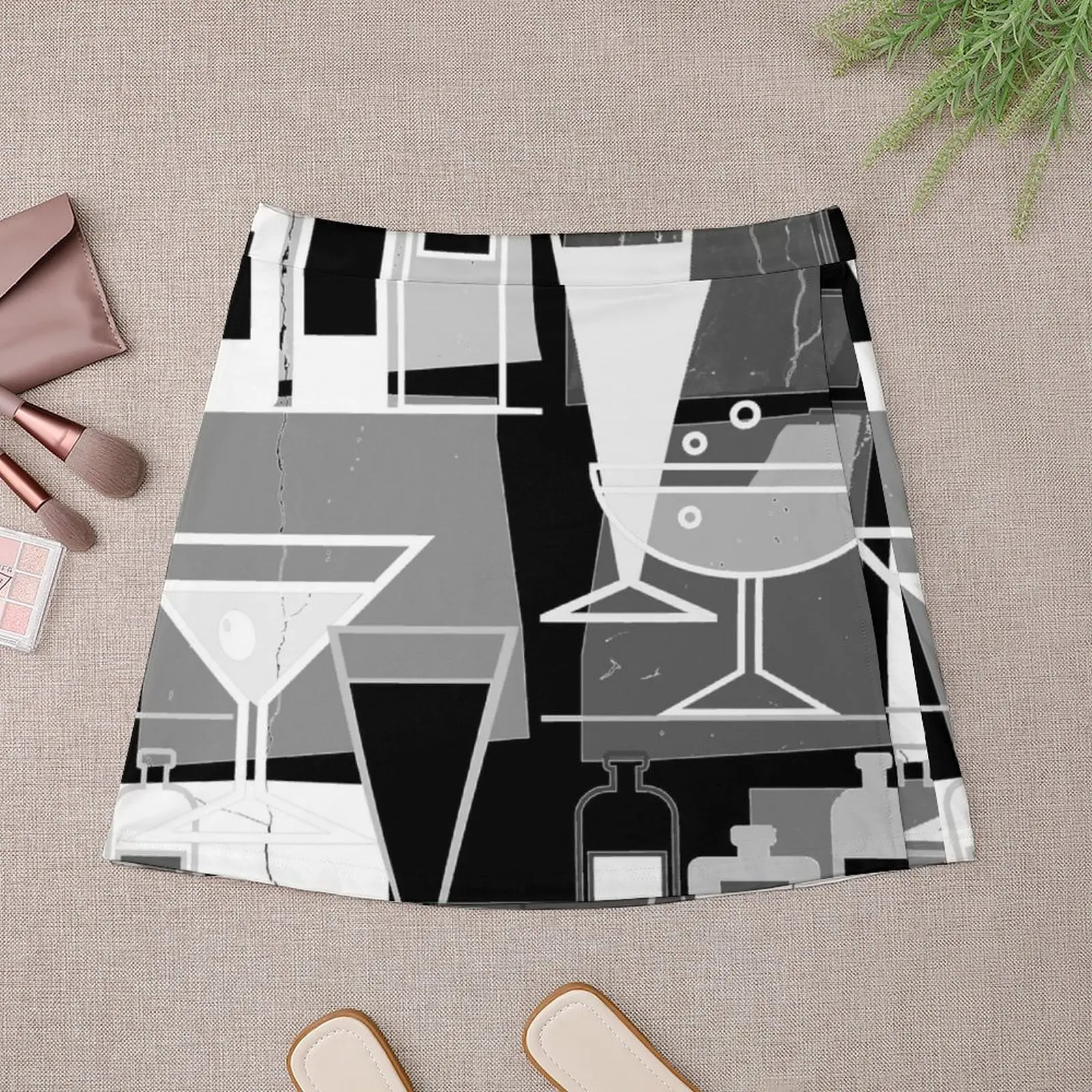 Op Art Bar Mini Skirt Skort for women short skirts for women Kawaii sexy short mini skirts