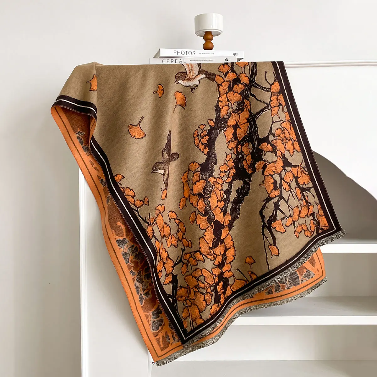 NEW Luxury Winter Cashmere Chinese style Design Scarf Women Warm Pashmina Blanket Poncho Scarves Female Print Shawl Bufanda