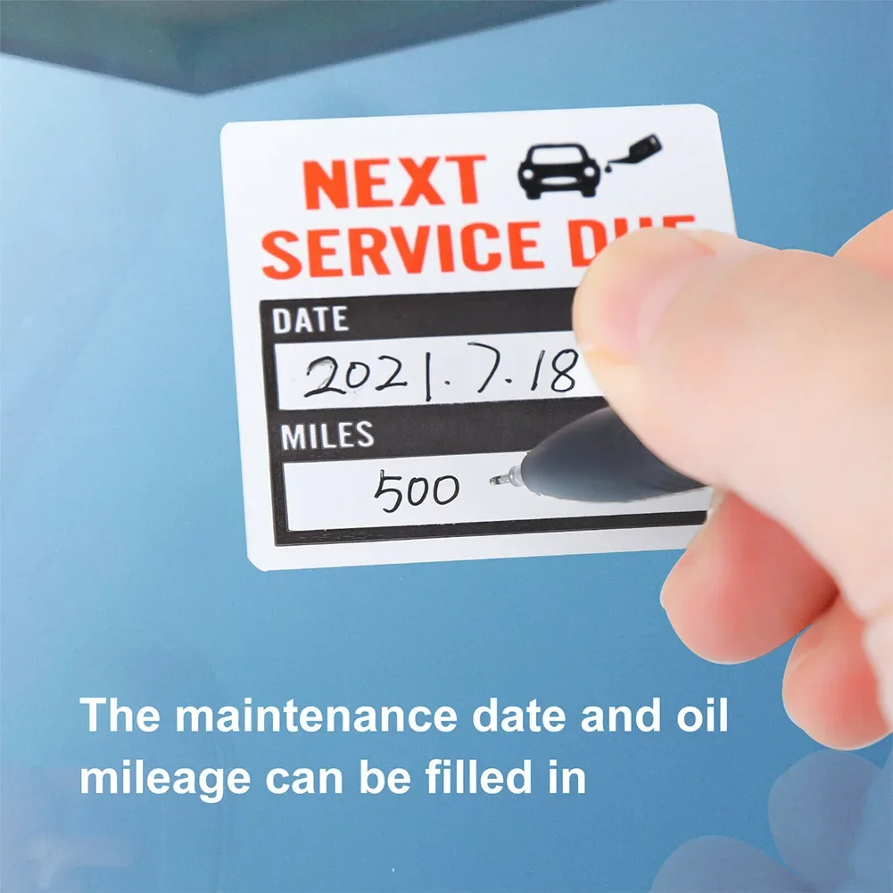 300pcs/roll Oil Change Maintenance Service Reminder Stickers Window Sticker Adhesive Labels Car Sticker "NEXT SERVICE DUE"