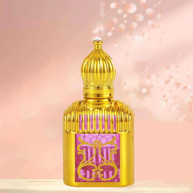 Essential Oil Roller Bottle 10ml Mini Gold Crown Shape Perfume Bottling Portable Travel Electroplated Carve Glass Empty Bottle 3