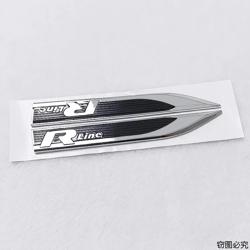 16.2x2cm 폭스바겐 Rline 골프 3 5 7 폴로 파사트 시로코 산타나 투아렉 티구안 장 자동차 사이드 펜더 엠블럼 스티커