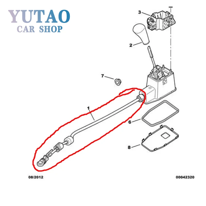 Shift lever cable Shift cable Gear line for Peugeot 206 207 C2 208BVA automatic transmission control 2444Y5