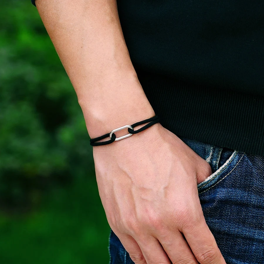 Stainless Steel Metal Rope Bracelet for Men