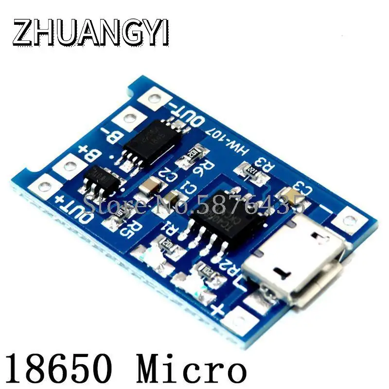 5 Pcs Micro Usb 5V 1A 18650 Tp4056 Lithium Battery Charger Module Charging Board With Protection Dual Functions 1A Li-Ion