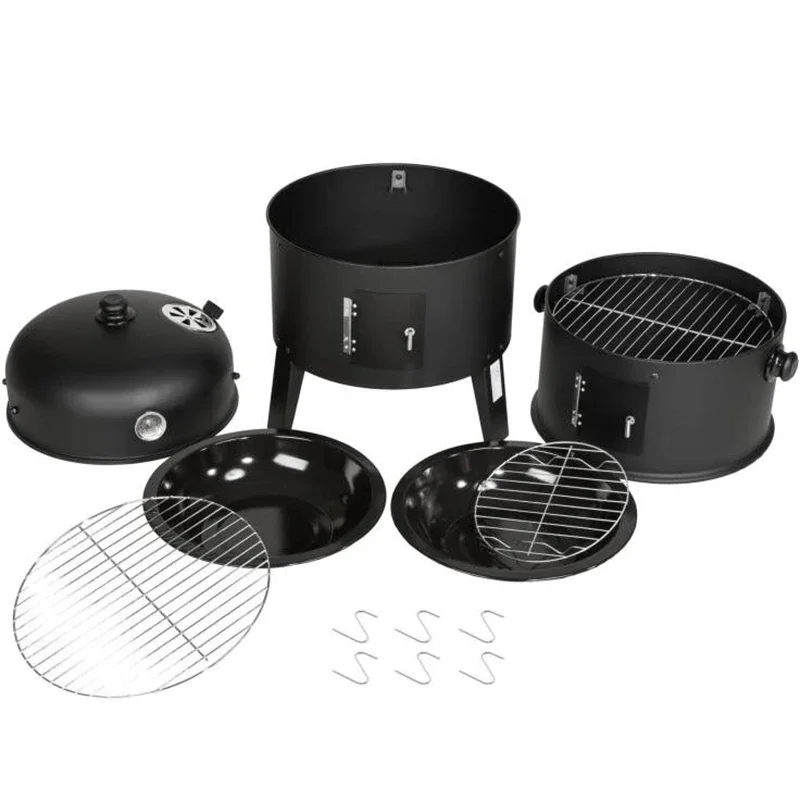 3-in-1 Smoke Oven Barbecue Oven Outdoor Firewood Stove Courtyard Barbecue Rack 5