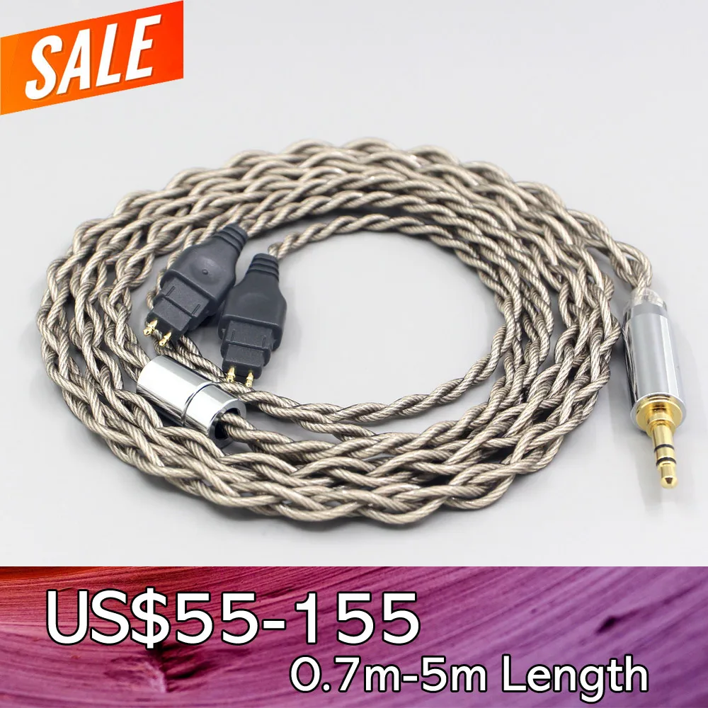 99% Pure Silver + Graphene Silver Plated Shield Earphone Cable For  Sennheiser HD580 HD600 HD650 HDxxx HD660S HD58x HD6xx LN00791