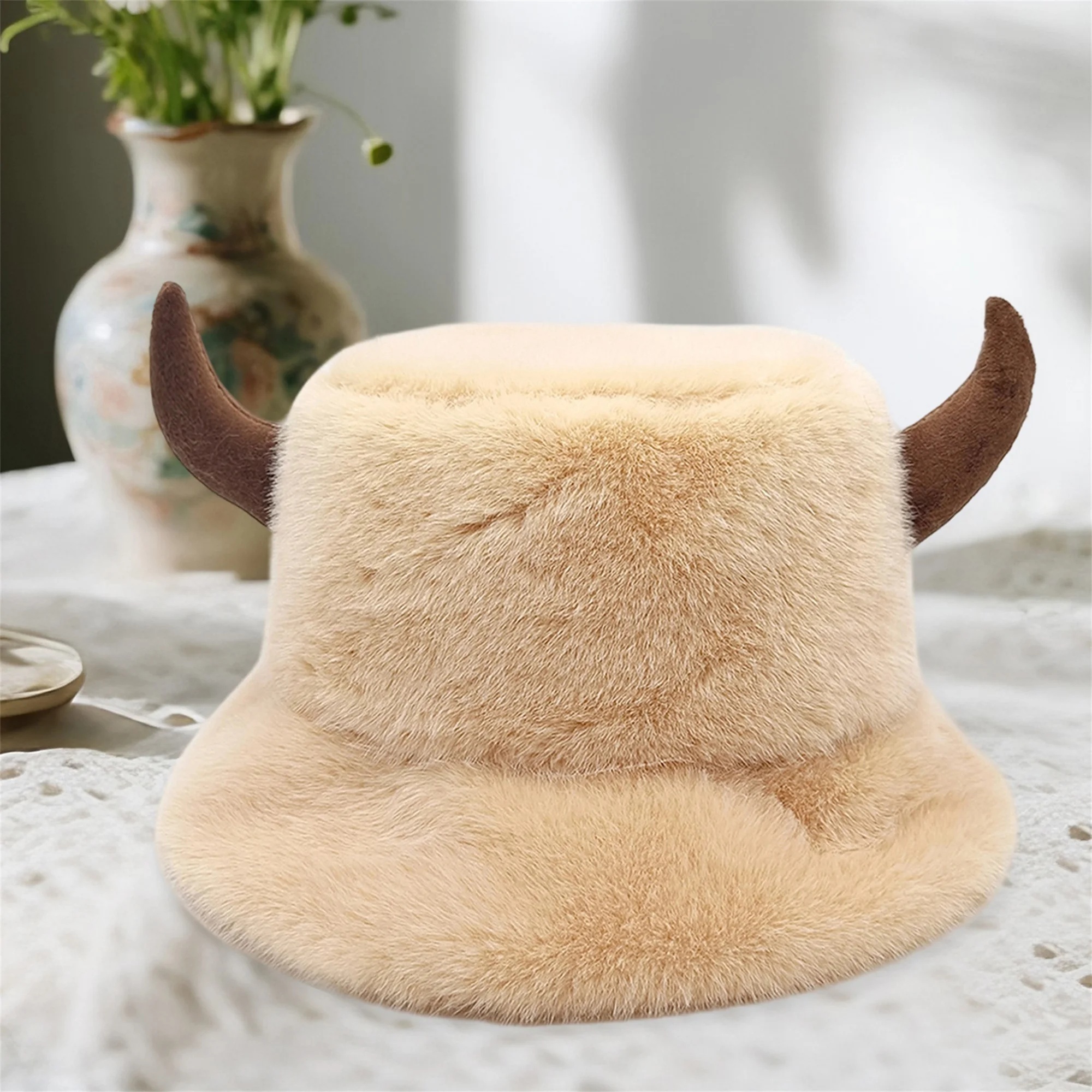 Warm Faux Fur Bucket Hats for Unisex Stylish Winter Headwear with Ear Flaps for Outdoor Activities and Festivals