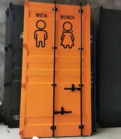 Industrial Loft Style Shipping Container Metal Door for Office and Restaurant use Sliding Door with 2 Tracks 210*90cm 7ft*3ft 1