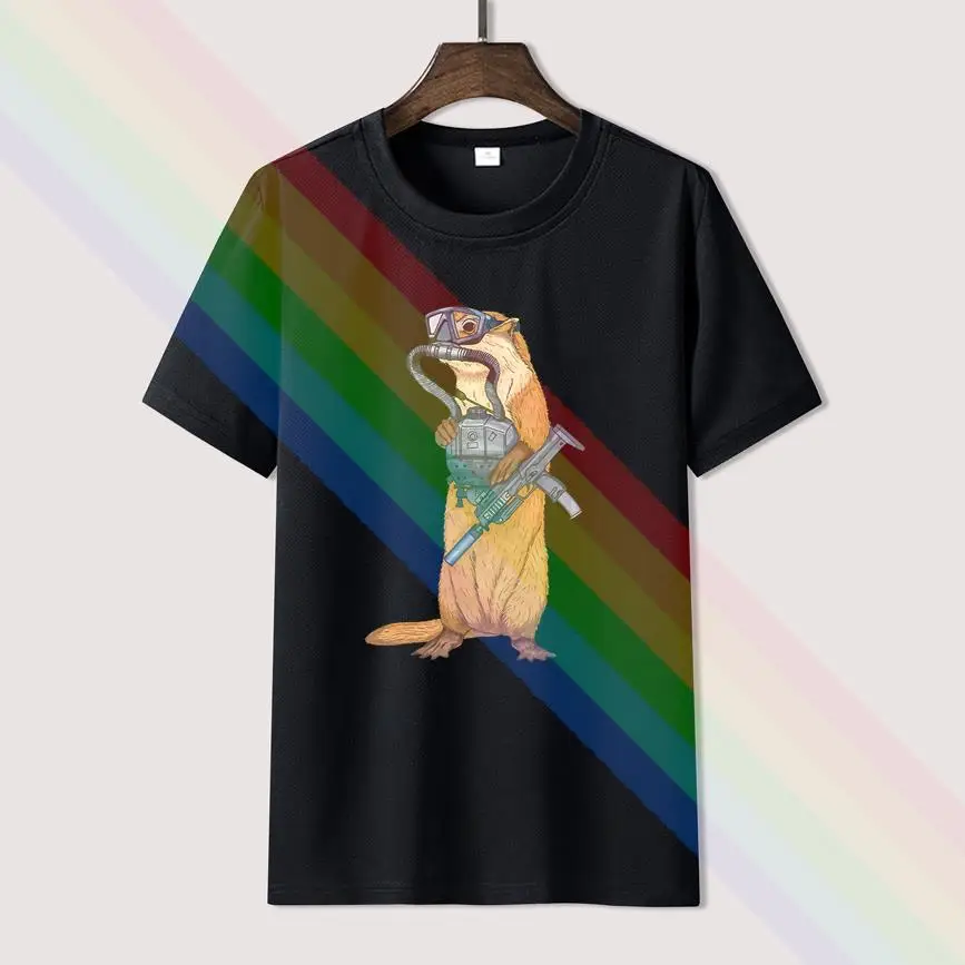 

Creative Animal Standing Otter Wearing Goggles For Men Limitied Edition Unisex Brand T-shirt Cotton Amazing Short Sleeve Tops