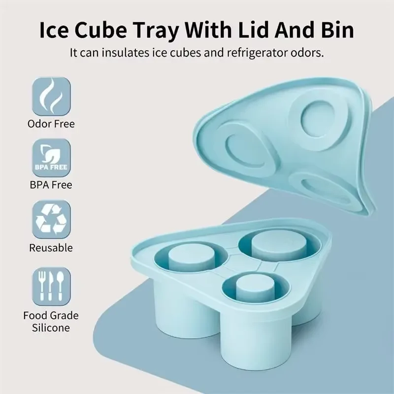 Stanley Cup 30/40Oz Silicone Ice Cube Mold with Lided Ice Plate Essential Maker for Whiskey Beverages 1pc